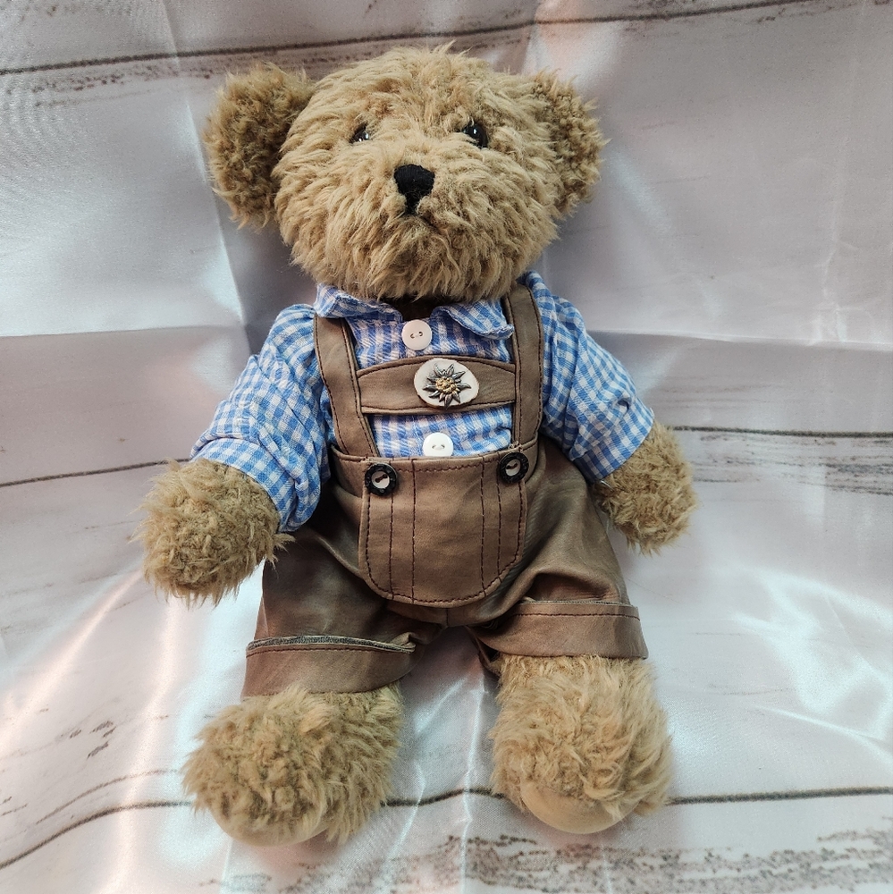 German Bavarian Teddy Bear Wearing Lederhosen